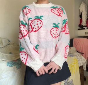 Strawberry Print Sweater