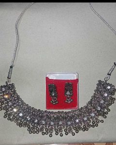 OXIDIZED SILVER NECKLACE SET