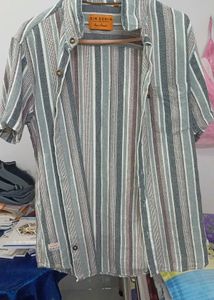 Striped Short Sleeve Button-Down