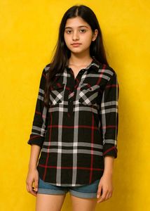 Plaid Flannel Shirt Tunic