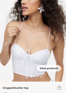 H&amp;M White Bustier Top