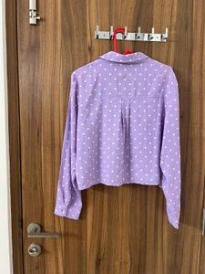 Polka Dot Lavender Crop Top