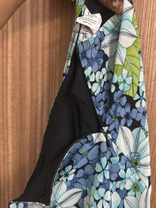 Blue Floral A-Line Skirt