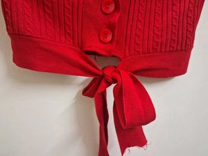 Red Halter Neck Crop Top