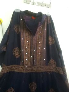 Navy Blue Patterned Dress