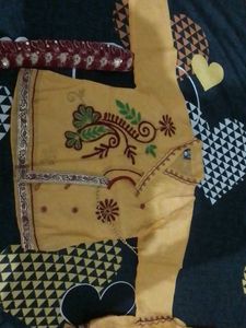 Yellow Embroidered Kurta Dhoti Set