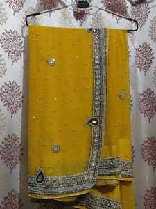 Heavy Work Yellow Saree💛