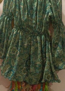 Pair Of Floral Print Peasant Tops For Women