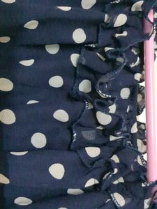 Blue White Dots.. Back Tail Dress For Beach
