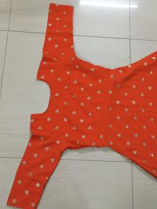 Orange Buta Work Gown