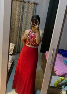 Red Embellished Halter Gown❤️🎀☎️