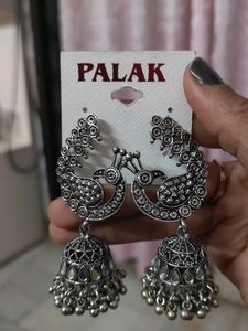Oxidized Peacock Earrings