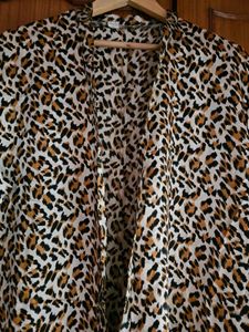 Animal Print Shrug Cum Robe