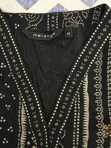 Melange Black Printed Kurta