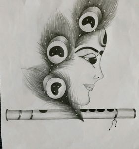 Krishna Pencil Drawing