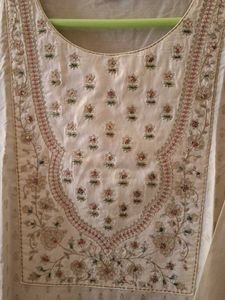 Embroidered White Kurta