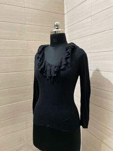 Ralph lauren Old Money Style Black Ruffled