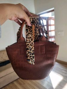 Cute PU handbag With Scarf