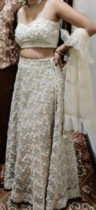 White Net lehenga