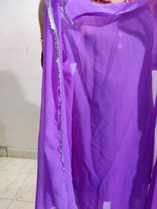 Purple Embroidered Kurta Set