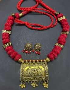 Red & Gold Ethnic Necklace Set