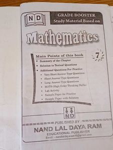 Answer Key.ND Grade Booster Mathematics - Class 7