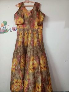 Yellow &amp; Floral Embellished Salwar Suit