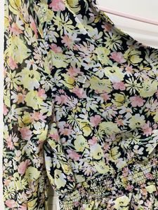 Floral One-Shoulder Ruffle Mini Dress