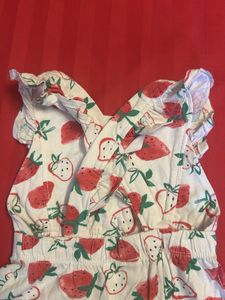Strawberry Print Romper