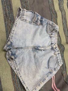 Acid Wash Denim Shorts