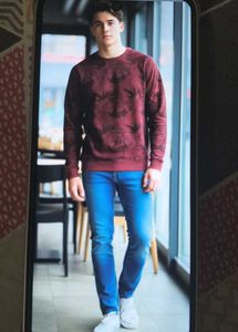 Patterned Sweater hudi...