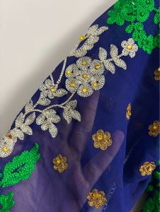 Royal Blue Embroidered Anarkali – Custom Stitched