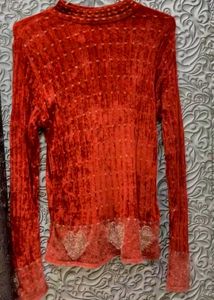 Vintage Sparkle Mock Neck Top