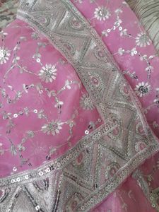 Pink Embroidered Saree