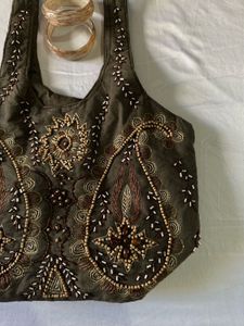 Vintage Beaded Embroidery Bag
