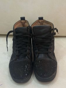 Christian Louboutin Black High-Top Sneakers