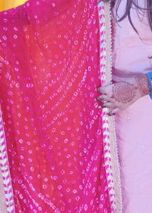 Pink Kurta Set With Freebies