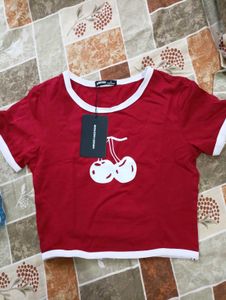 Bonkers Corner Cherry Red Top With Tag
