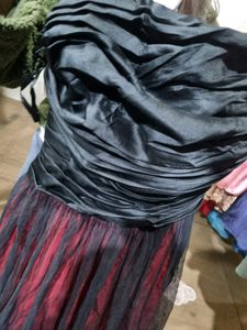 Party Wear Gown (Red Black Combination)