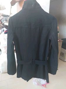 Chic Black Peacoat (Size-S)