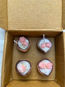 box of 4 flower decorated Diya