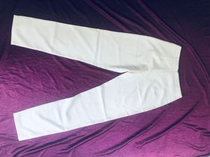 White Straight Leg Trousers