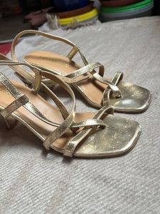 Gold Strappy Heels