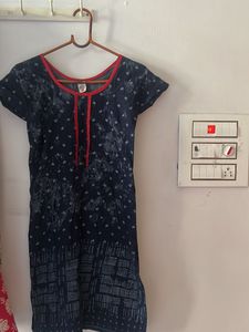 Navy and White Cotton Dress