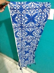 Blue Patterned Scarf