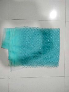 Aqua Sequin Net Fabric Saree.
