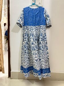 Blue &amp; White Floral Maxi Dress