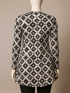 Patterned shrug with attached orange top