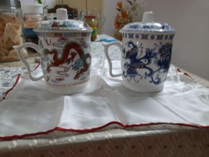 VINTAGE BHUTANESE and TIBETAN  MUGS