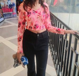 Printed Pink Top For Womens